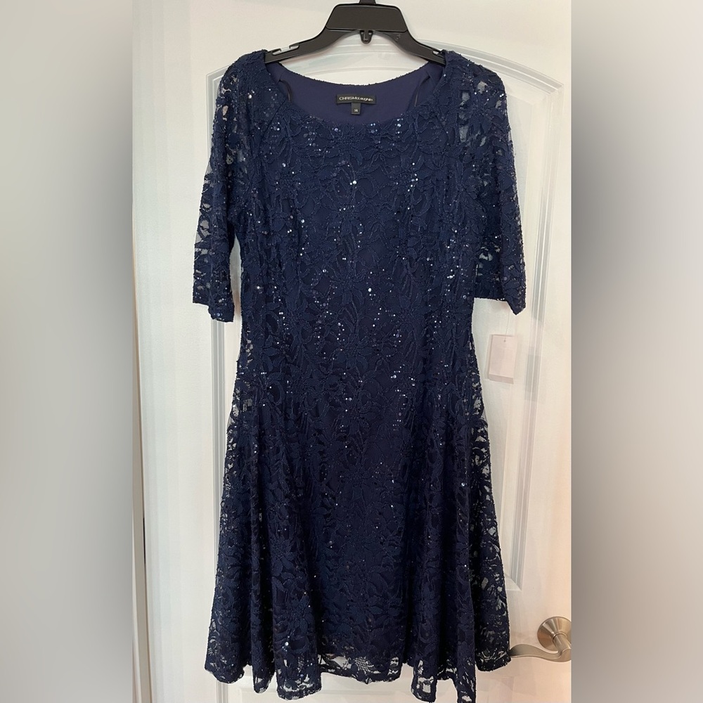 Chris McLaughlin Navy Lace Dress